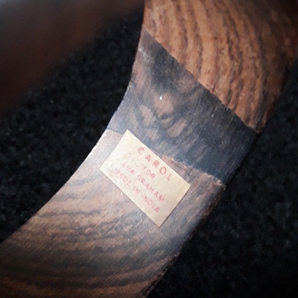 Eva Graham Vintage Wood & Brass Bangle Bracelet - Picture 2 of 2